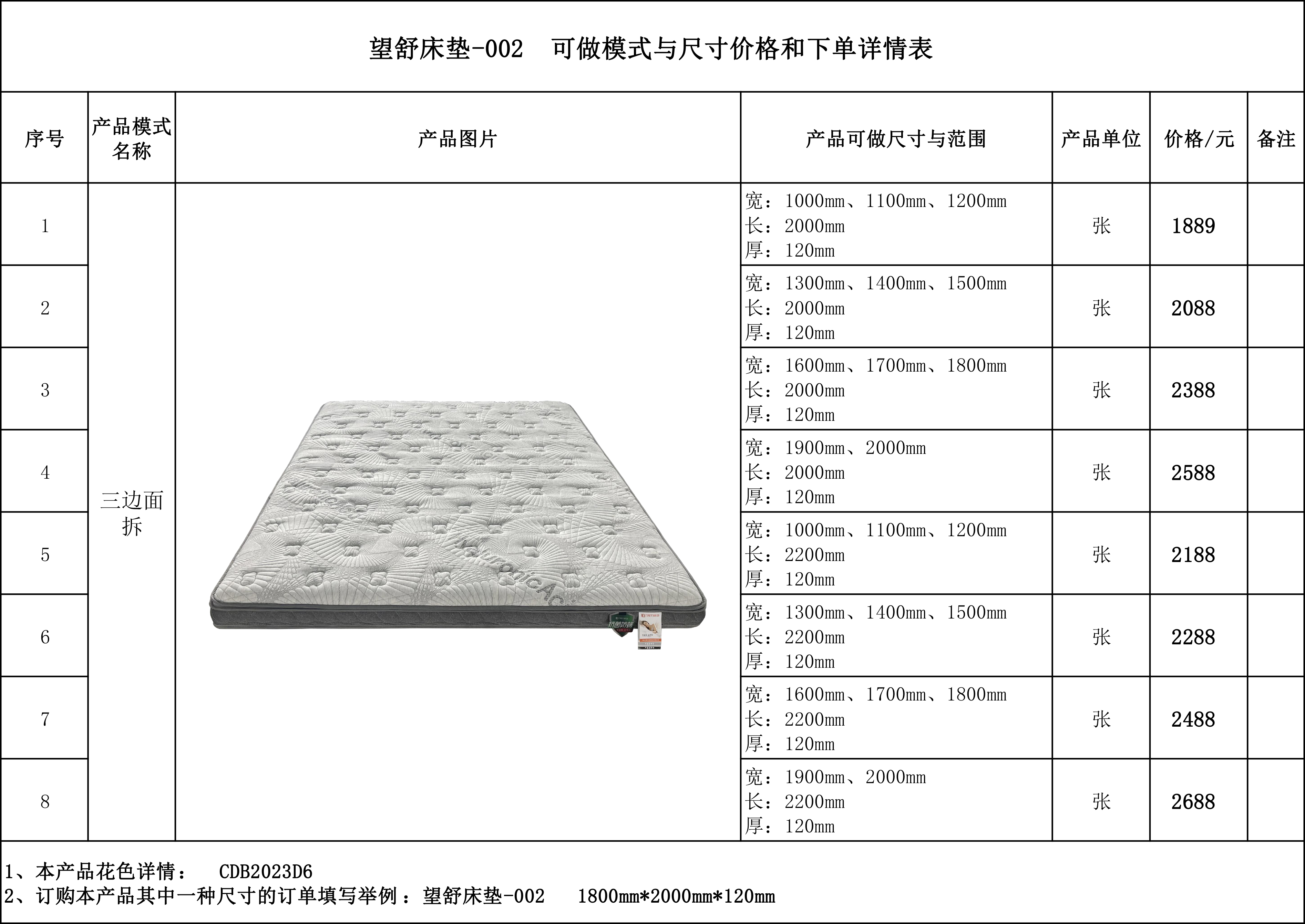 望舒床垫-002可做模式与尺寸价格和下单详情表.jpg