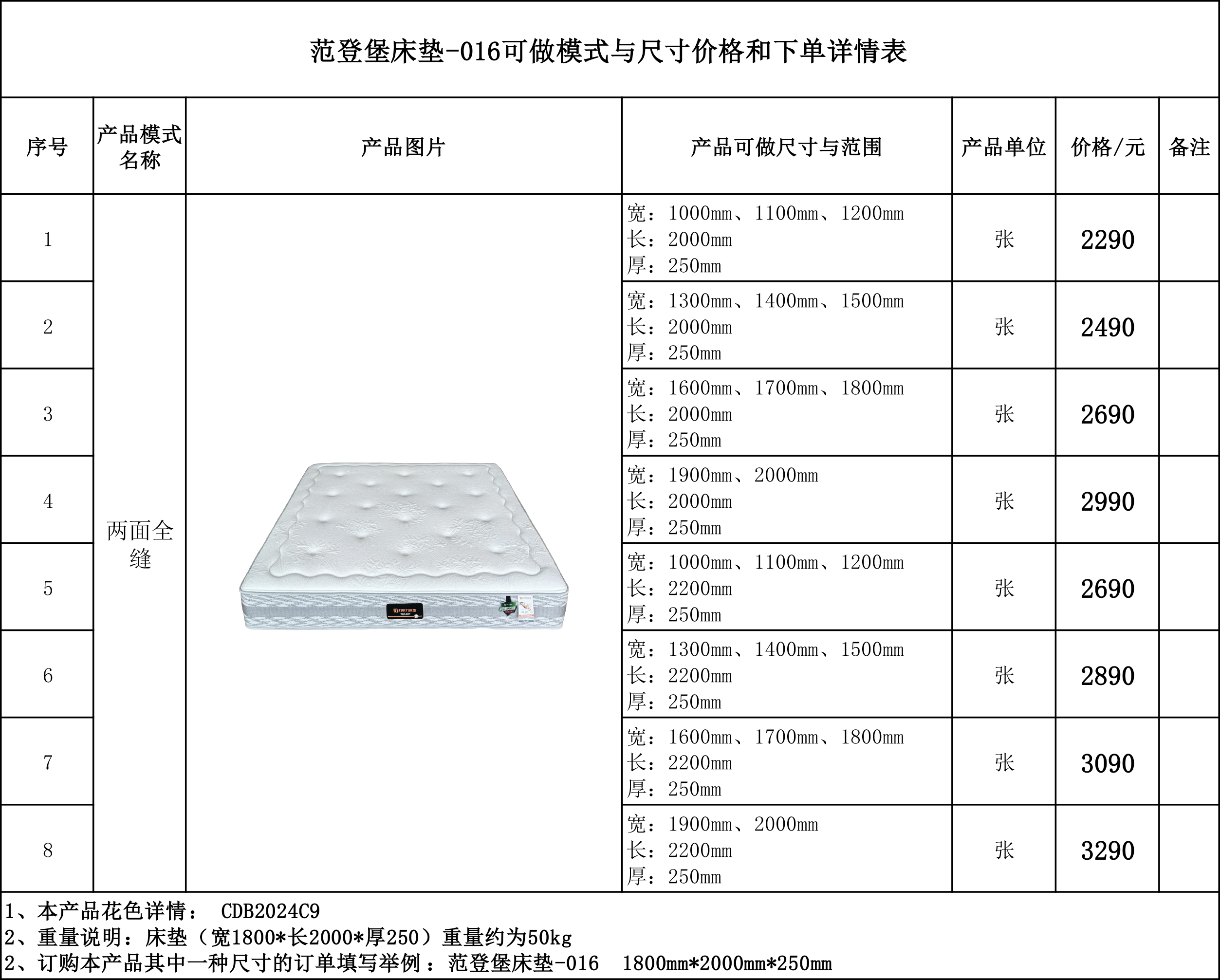 范登堡床垫-016可做模式与尺寸价格和下单详情表....jpg