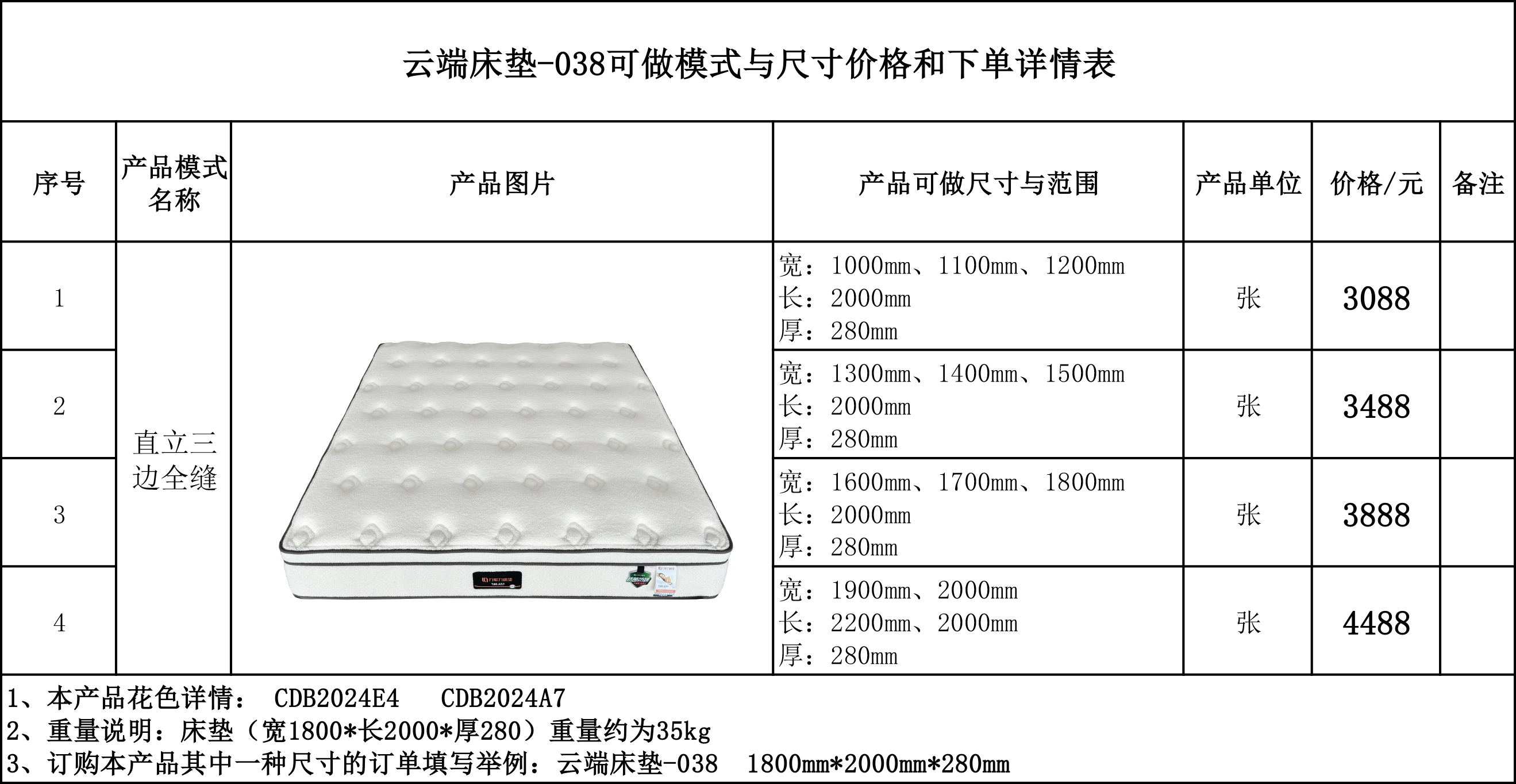 云端床垫-038可做模式与尺寸价格和下单详情表....jpg