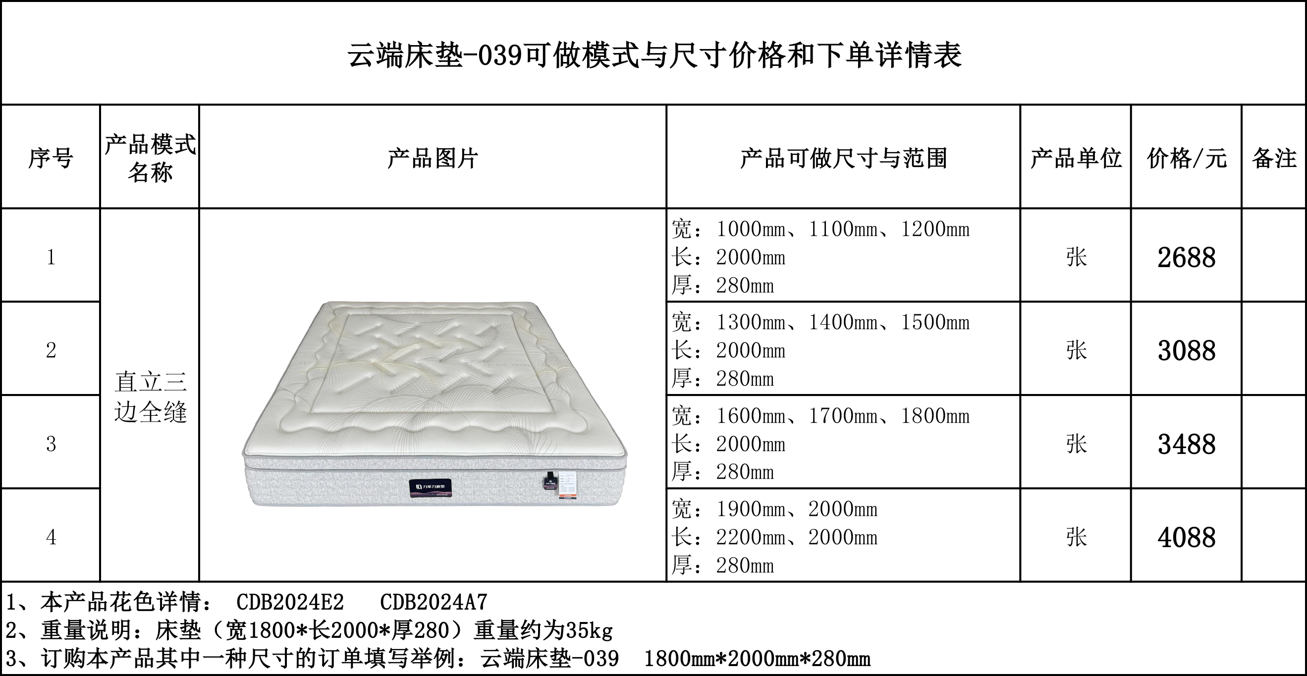 云端床垫-039可做模式与尺寸价格和下单详情表....jpg
