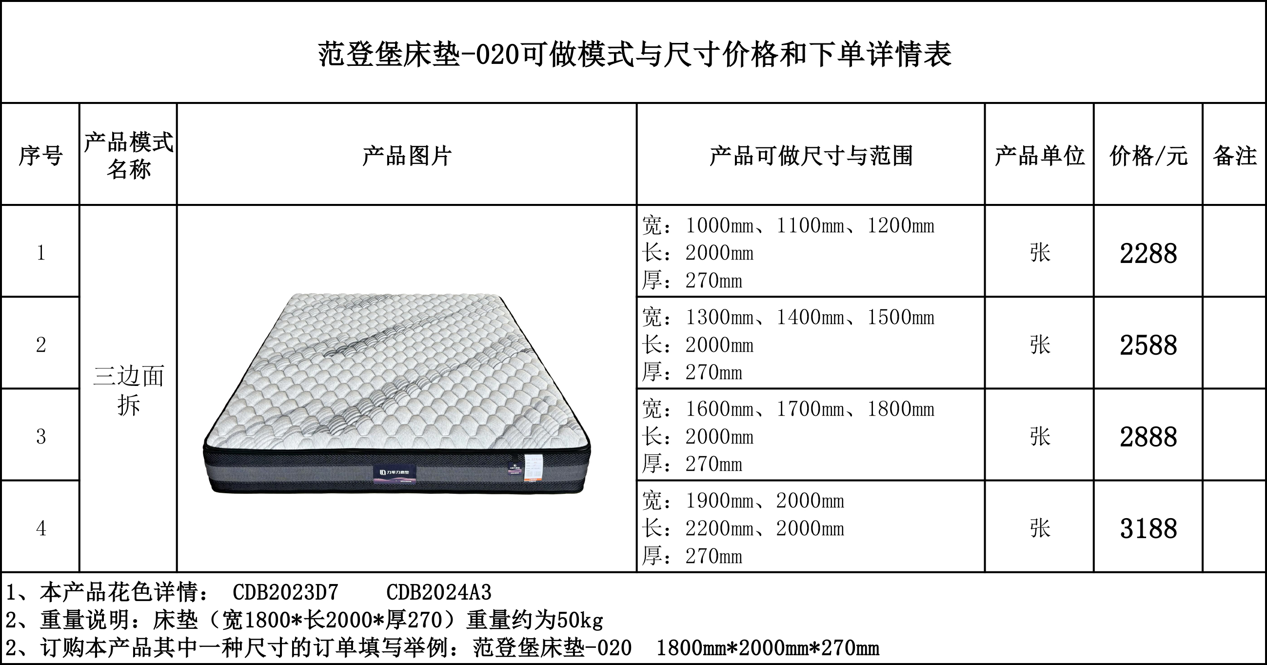 范登堡床垫-020可做模式与尺寸价格和下单详情表....jpg